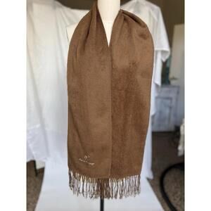 Camango Peruvian Long Fringe Soft 100% Baby Alpaca Scarf Brown
